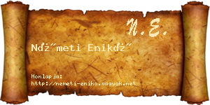 Németi Enikő névjegykártya